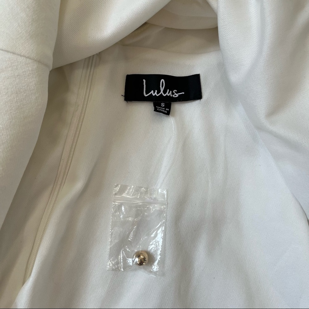Lulu’s Delightful Surprise Ivory Open Back Off-white Skater Mini Dress Size S - Picture 10 of 13